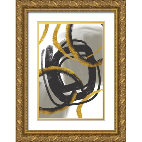 Gold Meets Neutrals IV Gold Ornate Wood Framed Art Print with Double Matting by Haase, Andrea
