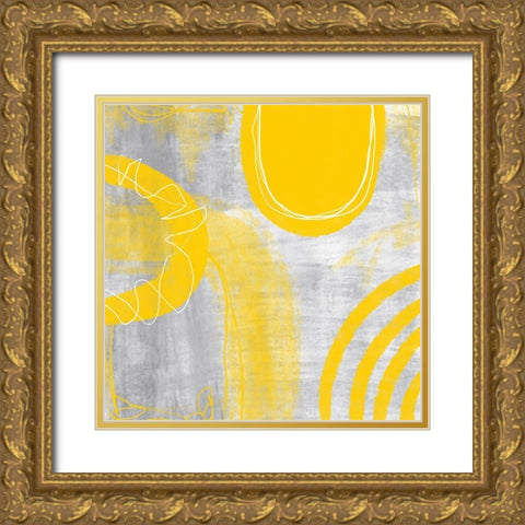 Abstract Summer Joy Gold Ornate Wood Framed Art Print with Double Matting by Haase, Andrea