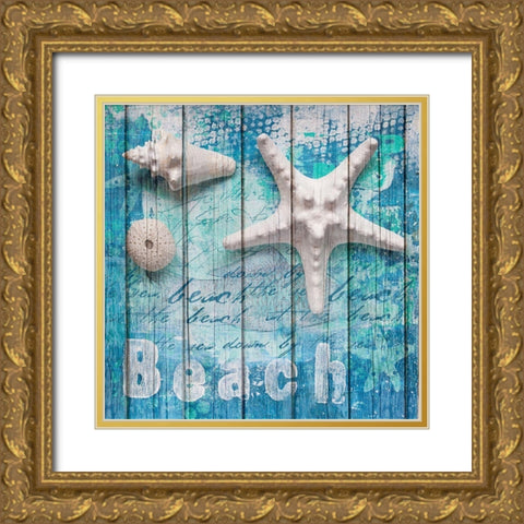 Beach Summer Gold Ornate Wood Framed Art Print with Double Matting by Haase, Andrea