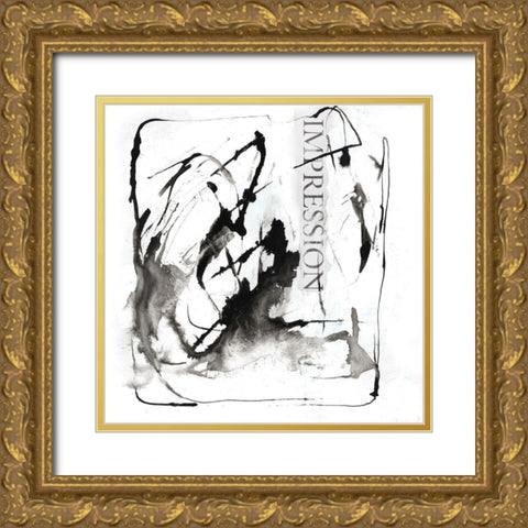 Abstract Impression Gold Ornate Wood Framed Art Print with Double Matting by Haase, Andrea