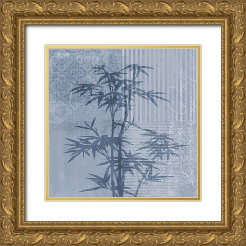 Grunge Floral Chic II Gold Ornate Wood Framed Art Print with Double Matting by Haase, Andrea