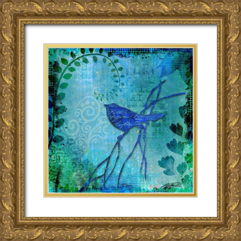 Magical Bird Garden Gold Ornate Wood Framed Art Print with Double Matting by Haase, Andrea