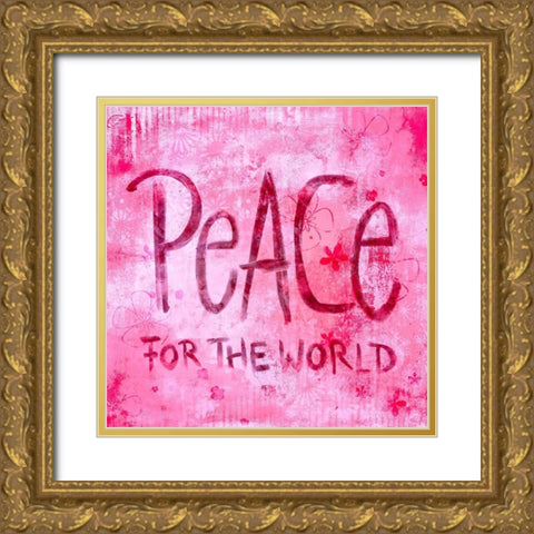 Peace for the World I Gold Ornate Wood Framed Art Print with Double Matting by Haase, Andrea