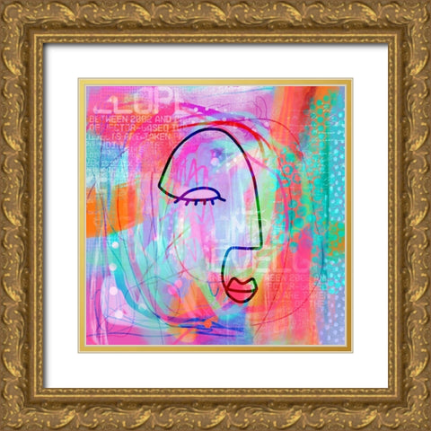 Relaxed Girl II Gold Ornate Wood Framed Art Print with Double Matting by Haase, Andrea