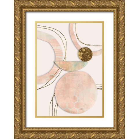 Paper Cut Elegance Gold Ornate Wood Framed Art Print with Double Matting by Haase, Andrea