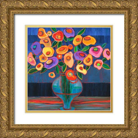 Flower Delight II Gold Ornate Wood Framed Art Print with Double Matting by Joy, Julie