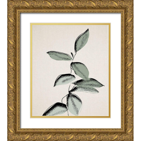 Leaf DÃ©cor I Gold Ornate Wood Framed Art Print with Double Matting by Smith, Karen