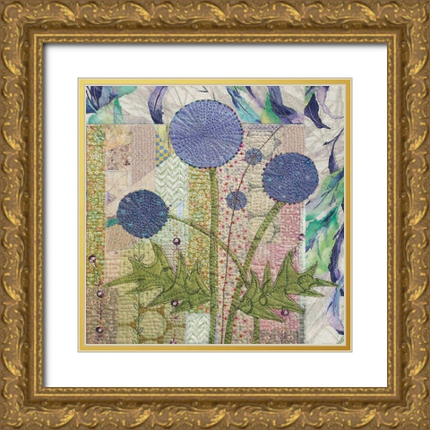 Patchwork  Gold Ornate Wood Framed Art Print with Double Matting by Hunziker, Steve