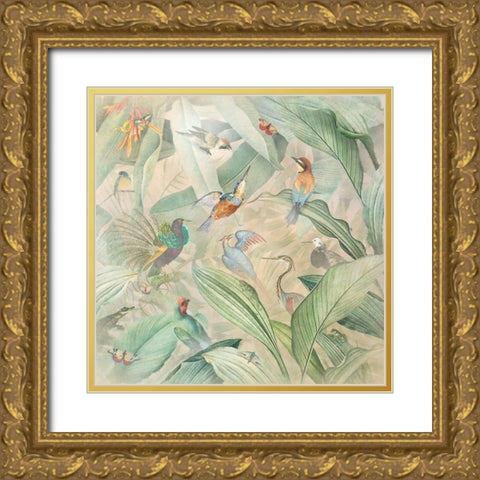 Vintage Tropics III Gold Ornate Wood Framed Art Print with Double Matting by Hunziker, Steve