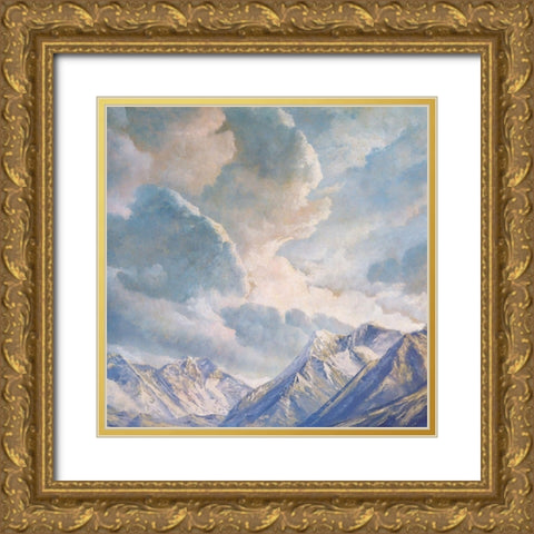 Textured Landscape I Gold Ornate Wood Framed Art Print with Double Matting by Hunziker, Steve