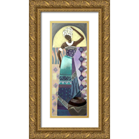 Purple Lady I Gold Ornate Wood Framed Art Print with Double Matting by Eaton, Winnie