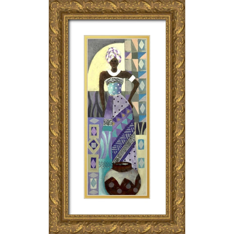 Purple Lady III Gold Ornate Wood Framed Art Print with Double Matting by Eaton, Winnie