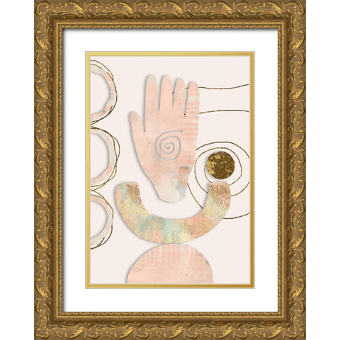Eclectic Shapes Gold Ornate Wood Framed Art Print with Double Matting by Haase, Andrea