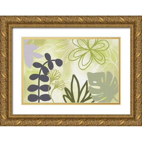 Garden Party II Gold Ornate Wood Framed Art Print with Double Matting by Haase, Andrea