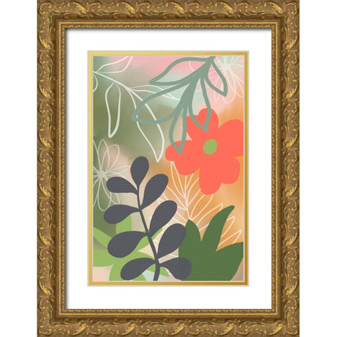 Botanical Garden I Gold Ornate Wood Framed Art Print with Double Matting by Haase, Andrea