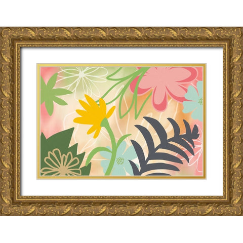 Flower Show I Gold Ornate Wood Framed Art Print with Double Matting by Haase, Andrea