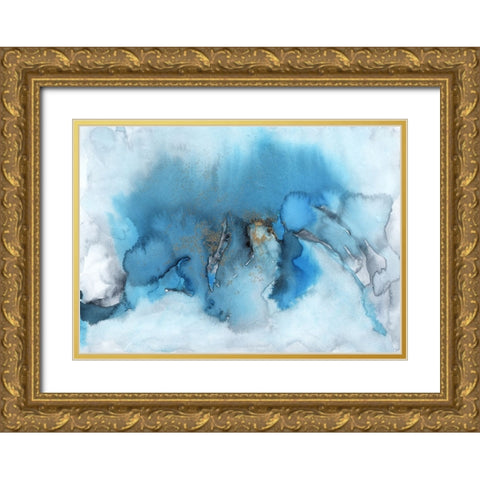 Softwashed Flow Gold Ornate Wood Framed Art Print with Double Matting by Haase, Andrea