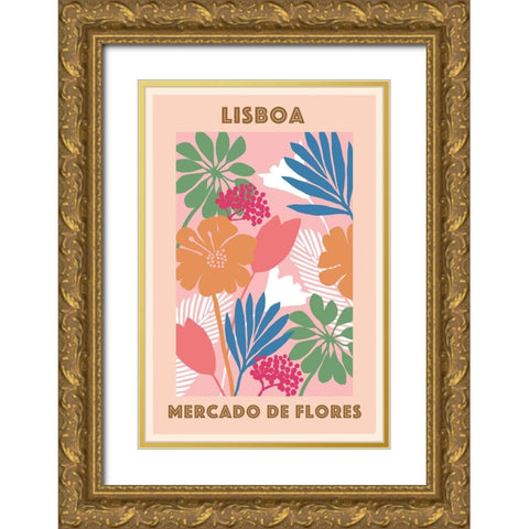 Flower Market I Gold Ornate Wood Framed Art Print with Double Matting by Kouta, Flora