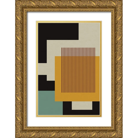 Abstract Geometric VIII Gold Ornate Wood Framed Art Print with Double Matting by Williams, Gary
