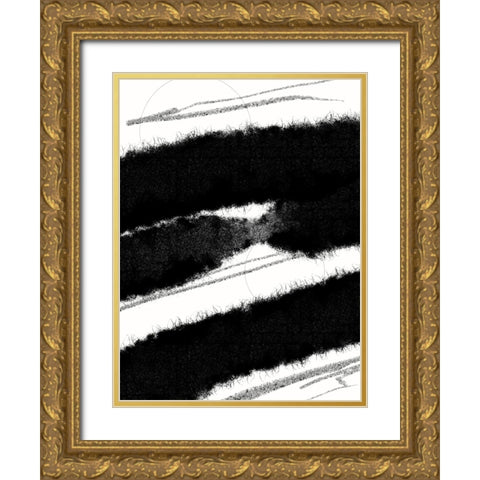 Swiping II Gold Ornate Wood Framed Art Print with Double Matting by Holman, Nicholas