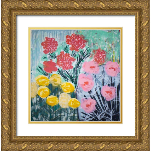 Garden Delight Gold Ornate Wood Framed Art Print with Double Matting by Hampe, Shelley