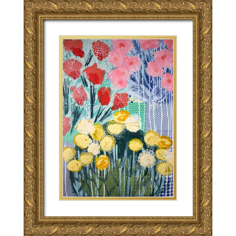 Wisps of Summer Gold Ornate Wood Framed Art Print with Double Matting by Hampe, Shelley