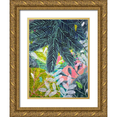 Tropical Charm Gold Ornate Wood Framed Art Print with Double Matting by Hampe, Shelley