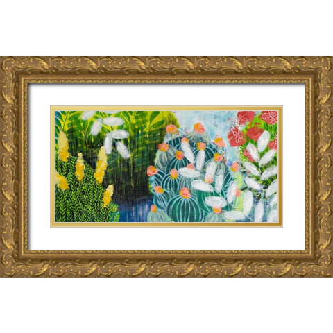 Botanical Visions Gold Ornate Wood Framed Art Print with Double Matting by Hampe, Shelley