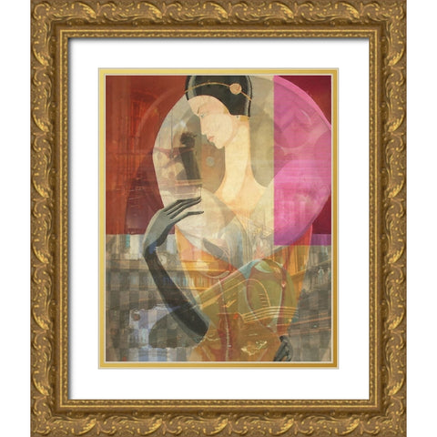 Retro Flair I Gold Ornate Wood Framed Art Print with Double Matting by Hunziker, Steve