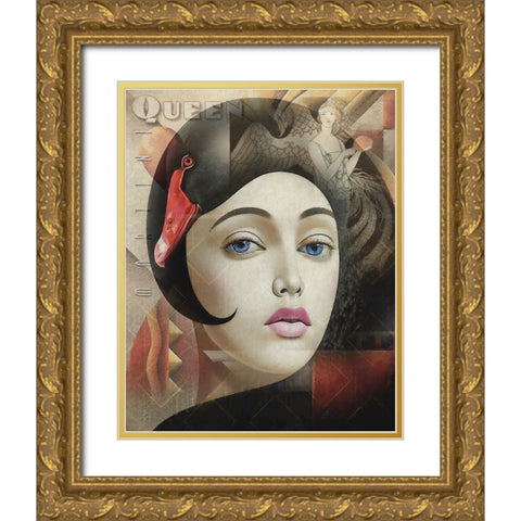 Retro Flair II Gold Ornate Wood Framed Art Print with Double Matting by Hunziker, Steve