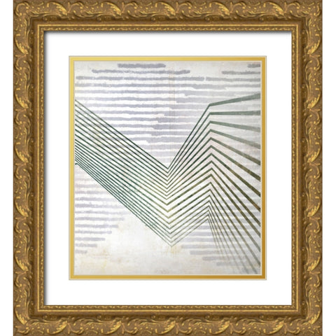 Straight Away II Gold Ornate Wood Framed Art Print with Double Matting by Hunziker, Steve