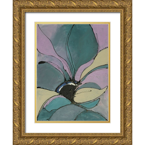 Pastel Flowers I Gold Ornate Wood Framed Art Print with Double Matting by Eaton, Winnie