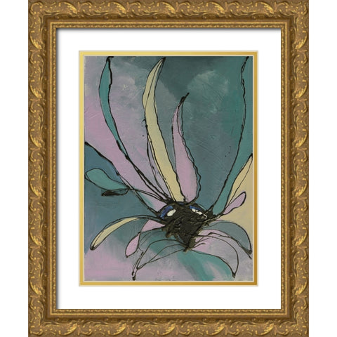 Pastel Flowers II Gold Ornate Wood Framed Art Print with Double Matting by Eaton, Winnie