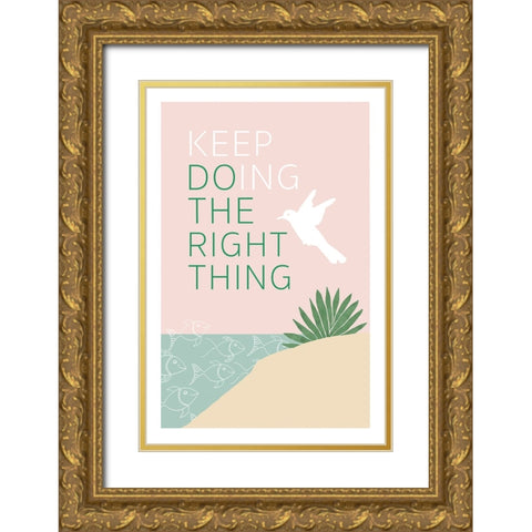 Love Our Planet II Gold Ornate Wood Framed Art Print with Double Matting by Kouta, Flora