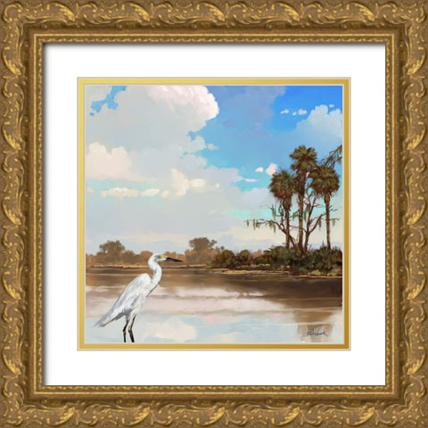 Glades II Gold Ornate Wood Framed Art Print with Double Matting by Novak, Rick