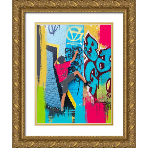 Street Art Project I Gold Ornate Wood Framed Art Print with Double Matting by Orlov, Irena