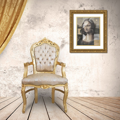 Mona Lisa by Leonardo Da Vinci, With a Touch of Modern Gold Ornate Wood Framed Art Print with Double Matting by Orlov, Irena