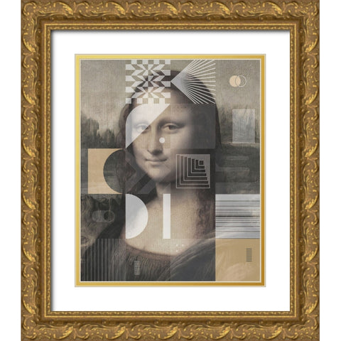 Mona Lisa by Leonardo Da Vinci, With a Touch of Modern Gold Ornate Wood Framed Art Print with Double Matting by Orlov, Irena
