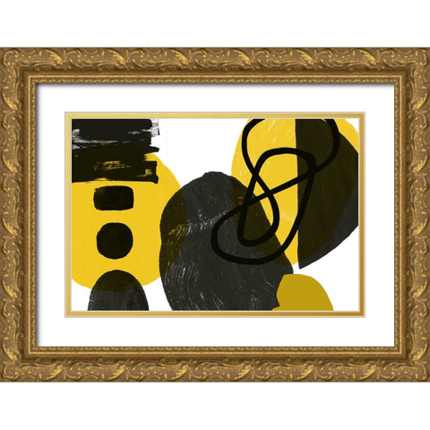 Simple Shapes, Geometric Shapes Composition II Gold Ornate Wood Framed Art Print with Double Matting by Orlov, Irena