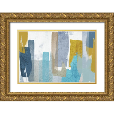 Geometric Shapes Composition I Gold Ornate Wood Framed Art Print with Double Matting by Orlov, Irena