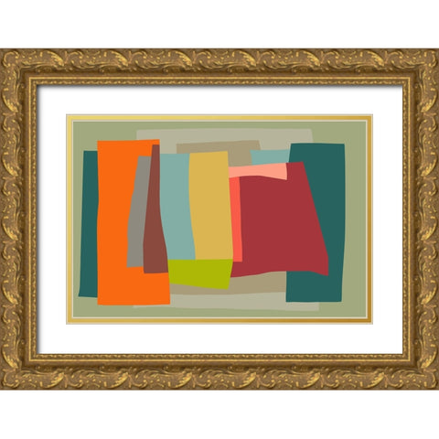Geometric Shapes Composition V Gold Ornate Wood Framed Art Print with Double Matting by Orlov, Irena