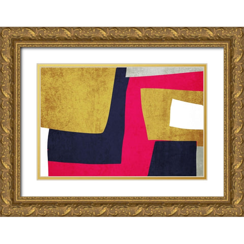 Geometric Shapes Composition VI Gold Ornate Wood Framed Art Print with Double Matting by Orlov, Irena
