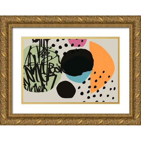 Geometric Shapes Composition VIII Gold Ornate Wood Framed Art Print with Double Matting by Orlov, Irena