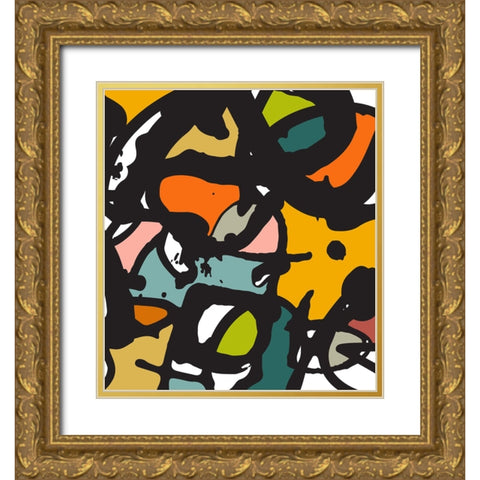 Abstract Graffiti II Gold Ornate Wood Framed Art Print with Double Matting by Orlov, Irena