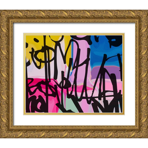 Abstract Graffiti III Gold Ornate Wood Framed Art Print with Double Matting by Orlov, Irena