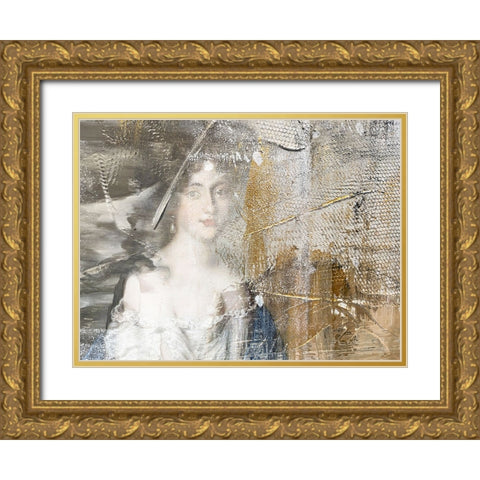 Textured Portrait Gold Ornate Wood Framed Art Print with Double Matting by Orlov, Irena