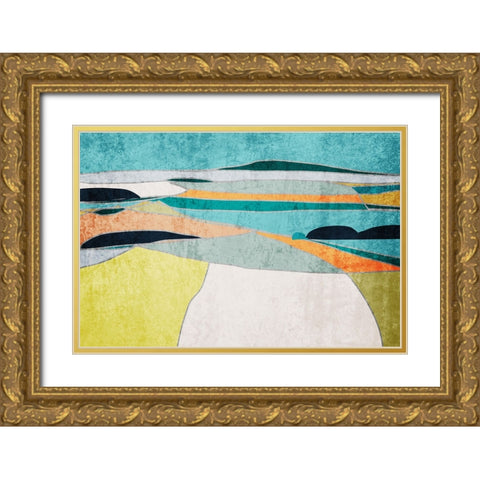 Landscape, Organic Shapes and Lines II Gold Ornate Wood Framed Art Print with Double Matting by Orlov, Irena