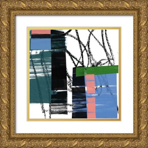 Glitch III Gold Ornate Wood Framed Art Print with Double Matting by Orlov, Irena