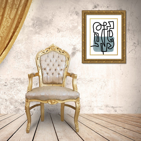 Hullabaloo I Gold Ornate Wood Framed Art Print with Double Matting by Schlotzhauer, Jim