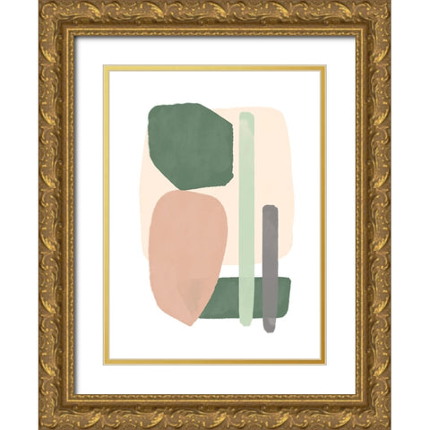 Sticks and Stones IV Gold Ornate Wood Framed Art Print with Double Matting by Schlotzhauer, Jim